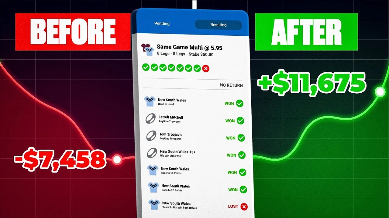 Same game multi tips
Understand multis 
Why the bookies love multis and SGMs so much
How to put more $ in your pocket from betting

Free Course - Start Here: http://bit.ly/45LJBUV 
Link to Spotify - https://open.spotify.com/episode/58ucuN7458ebzUEcszQrbK?si=lHWvwDHySlSxTKS9LH6o4Q

The long term difference between gambling your bonuses and turning them over video: https://www.youtube.com/watch?v=gfHd6IcYUz4&t=2s&ab_channel=TheSystem

How to turn over a bonus bet:  https://youtu.be/MsRsO9Y7bCk?si=TTv9zPZyXidiKNIM

Chapters:
00:00 Introduction
00:25 What is a multi?
01:08 What is a same game multi?
02:15 Why are multis so popular?
03:30 Winning a $501 multi
07:05 The illusion of expertise 
09:30 Tips for better multis
12:45 Things change as your multi progresses
16:55 Cash out or hedge?
20:05 Failing on the last leg
22:15 Three things to consider
25:37 Winning vs. Not Losing
28:50 The psyche of a gambler
32:15 Betr's $101 Promo
33:40 Sportsbet's new ad
35:02 Bet With Mates
35:44 Males are fuelled by ego
39:00 Your losses add up
41:35 UK gambling addict
44:55 I can afford to lose

STOP LOSING ❌
START MAKING MONEY ✅ 

FREE MATCHED BETTING COURSE - http://bit.ly/45LJBUV

THE SYSTEM (horse system) - https://thesystemaus.com.au/

PLATINUM SQUAD (matched betting course and community) - https://www.thehusslasquad.com/courses/platinumAustralia

REFER A FRIEND PROGRAM (earn ongoing $$ from referrals) - https://thesystemaus.leaddyno.com/

DISCORD - https://discord.gg/rGtgE9DcUx 

BOOK A FREE CALL - https://bit.ly/3w2JeWI

Contact us - Best is via instagram 👇

Insta @thesystemaus: https://bit.ly/3e64IMl 

Email - contact@thesystemaus.com.au