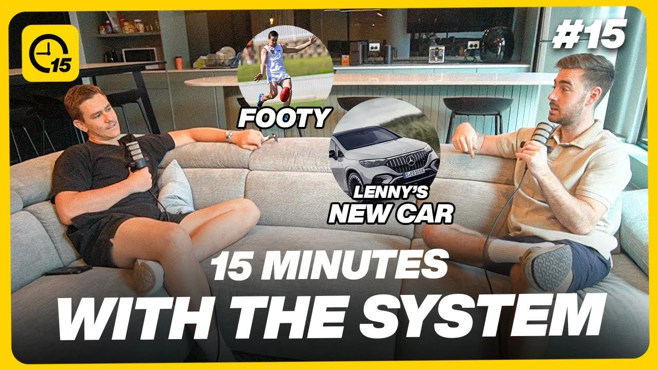 With JP and Steve in Japan, Lenny steps up to the plate to join Tom for this week's edition of 15 Minutes with The System. The boys delve deep into Lenny's past, to uncover more about the man than just his elite matched betting knowledge

Chapters: 
00:00 Introduction
00:30 Tom's Riddle
01:00: Lenny's footy journey
06:30 Moving to Melbourne
07:00 Buying a car
10:30 How to avoid traffic
11:25 Tom's traffic frustrations

STOP LOSING ❌
START MAKING MONEY ✅ 

FREE MATCHED BETTING COURSE - http://bit.ly/45LJBUV

THE SYSTEM (horse system) - https://thesystemaus.com.au/

PLATINUM SQUAD (matched betting course and community) - https://www.thehusslasquad.com/courses/platinumAustralia

REFER A FRIEND PROGRAM (earn ongoing $$ from referrals) - https://thesystemaus.leaddyno.com/

All paid products come with a MONEY BACK GUARANTEE

DISCORD - https://discord.gg/rGtgE9DcUx 

BOOK A FREE CALL - https://bit.ly/3w2JeWI

Contact us - Best is via instagram 👇

Insta @thesystemaus: https://bit.ly/3e64IMl 

Email - contact@thesystemaus.com.au