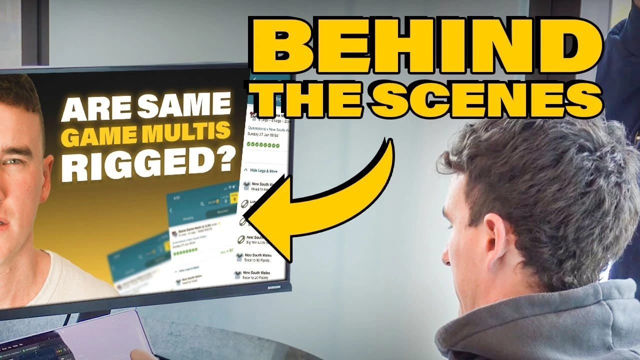 A look behind the scenes of Steve explaining to JP how he's going to make the Same Game Multi video.

Full SGM video - https://youtu.be/k6KDloDzs-g

Learn the mathematics behind why bookies love same game multis so much…

https://linktr.ee/thesystemaus

Contact us - Best is via instagram 👇

Insta - @thehusslasquad https://bit.ly/3Gos5fV
Insta @thesystemaus https://bit.ly/3e64IMl 

The System:
Website - thesystemaus.com.au
What is The System? 6 min video -   

 / @thesystemaus  
Join The System - https://bit.ly/3RamVWS 
FREE Chat (1900+): https://bit.ly/3BvJwcp 
FULL RESULTS - https://bit.ly/3S0hX0j  

The Hussla Squad Free Course -https://www.thehusslasquad.com/courses
THE HUSSLA SQUAD DISCORD - https://discord.gg/mACegbbK5d
BOOK A FREE CALL - https://bit.ly/3w2JeWI
2 WAY BONUS TURNOVER TUTORIAL - https://bit.ly/3Km1zE4