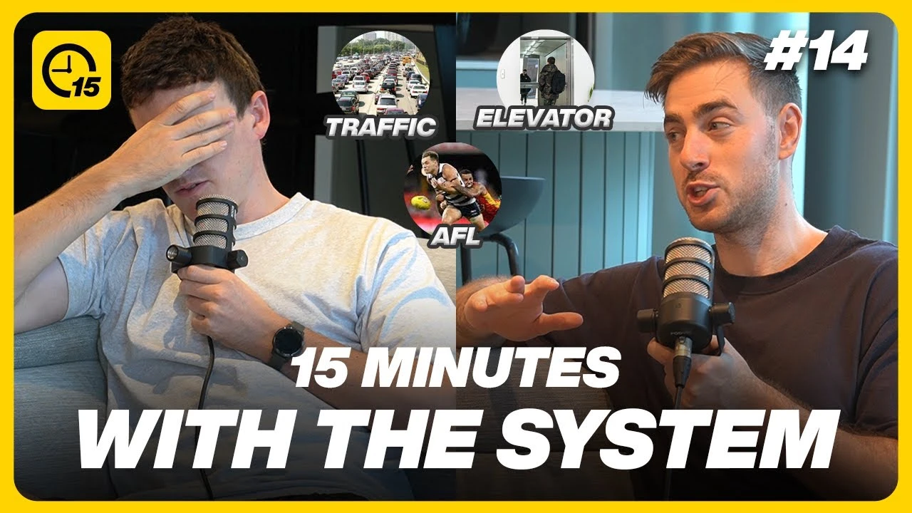 Tom and Steve sit down for this week's episode of 15 Minutes with The System. Comment down below how long it took you to solve Tom's Riddle!

Chapters
00:00 Tom's Riddle
02:15 Tom's solution to bad traffic
04:45 Steve's elevator issues
07:55 AFL Predictions for season 2024
13:30 NRL Predictions for season 2024

STOP LOSING ❌
START MAKING MONEY ✅ 

FREE MATCHED BETTING COURSE - http://bit.ly/45LJBUV

THE SYSTEM (horse system) - https://thesystemaus.com.au/

PLATINUM SQUAD (matched betting course and community) - https://www.thehusslasquad.com/courses/platinumAustralia

REFER A FRIEND PROGRAM (earn ongoing $$ from referrals) - https://thesystemaus.leaddyno.com/

All paid products come with a MONEY BACK GUARANTEE

DISCORD - https://discord.gg/rGtgE9DcUx 

BOOK A FREE CALL - https://bit.ly/3w2JeWI

Contact us - Best is via instagram 👇

Insta @thesystemaus: https://bit.ly/3e64IMl 

Email - contact@thesystemaus.com.au